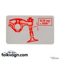 Valve play sticker, Volkswagen