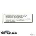 Roof Rack Capacity Sticker, Volkswagen
