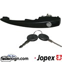 Door Handle with Key, Black, VW (JOPEX)