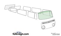 Windshield Green with Sunshade, VW Bus 1967–1979, 67-79