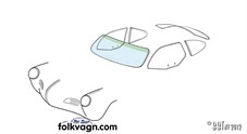 Windshield, VW Karmann Ghia, green sunshade